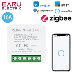 Smart WiFi & ZigBee 16A Mini Switch with Timer and Voice Control (EWeLink - ZigBee)
