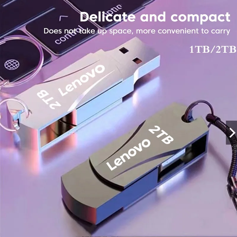Lenovo Metal Drive Usb 3.1 High Speed File Transfer 2TB Usb Disk Flash 2TB 1TB Ultra Large Capacity Waterproof Mechanical Style