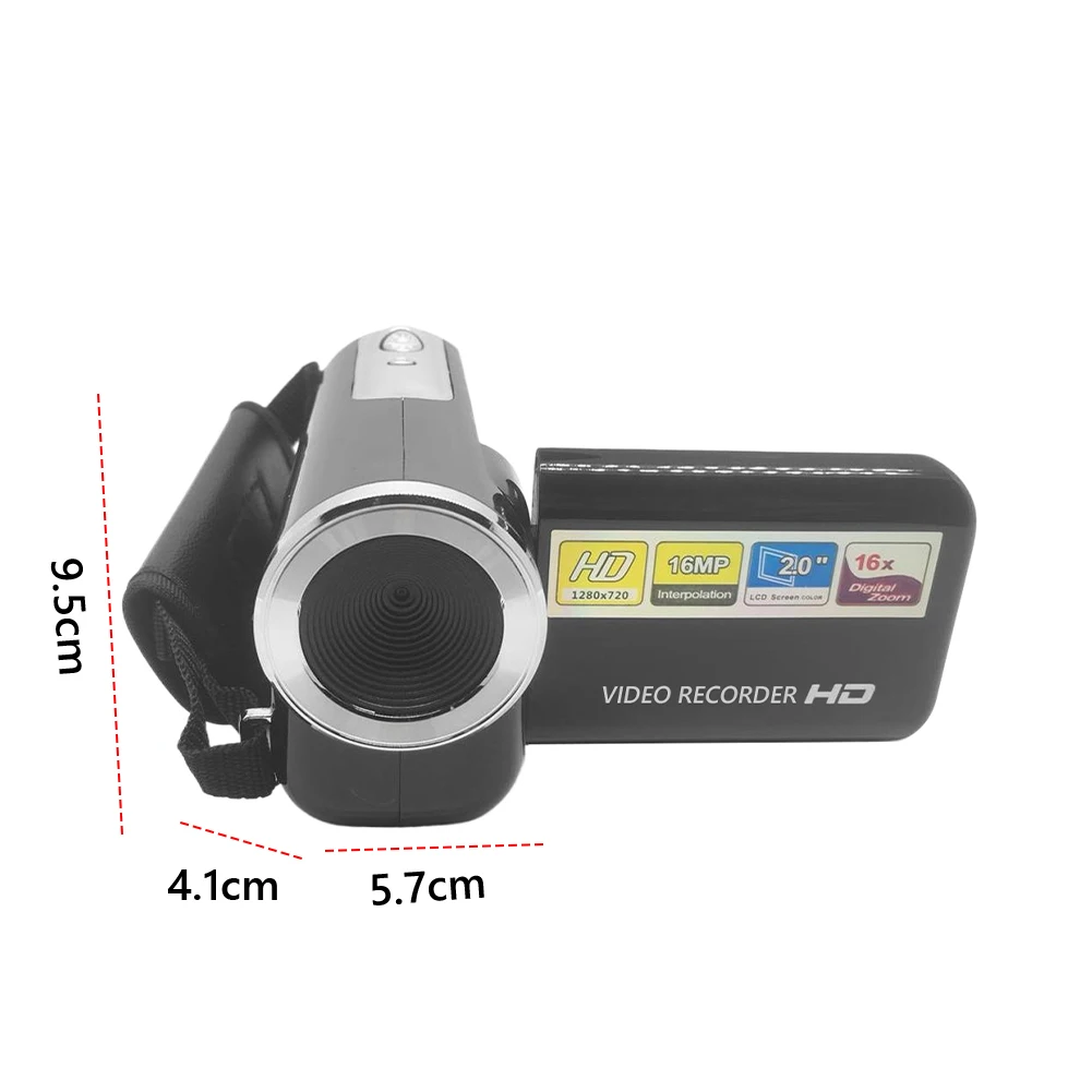 USB 케이블이 포함된 16MP 720P 휴대용 DV 캠코더 디지털 캠코더 2.0인치 TFT 컬러 스크린 학생 청소년을 위한 16X 디지털 줌