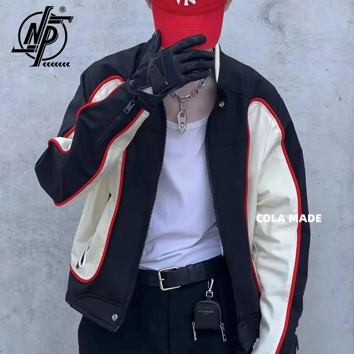 Vintage Mens Bomber Jacket Donna Patchwork Moto Allentato Cappotto Casual Unisex Street Racing Varsity Baseball Outwear 2023