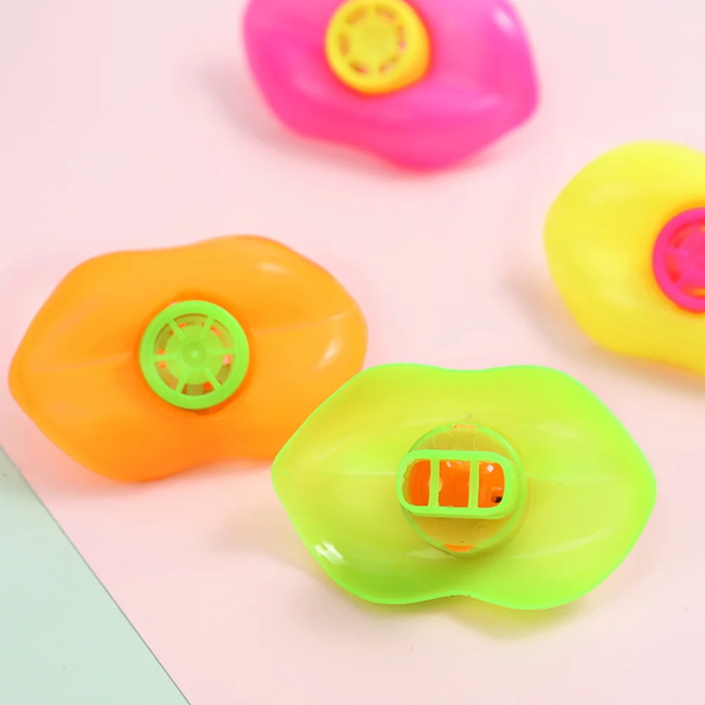 12Pcs Lip Shaped Whistles Plastic Colorful Mouth Noise Maker Musical Whistle Birthday Party Favors