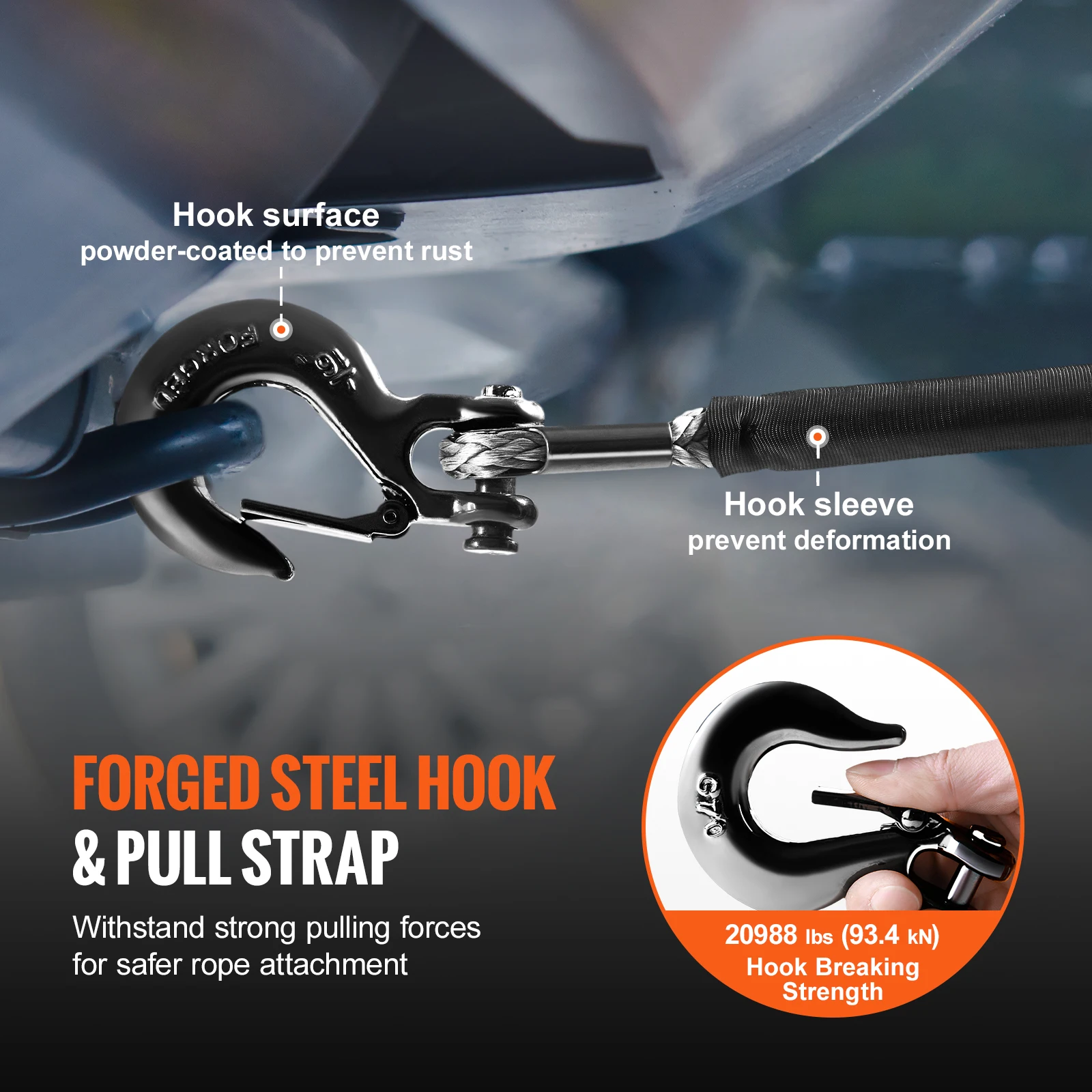 Synthetic Winch Rope for Off Road Vehicles