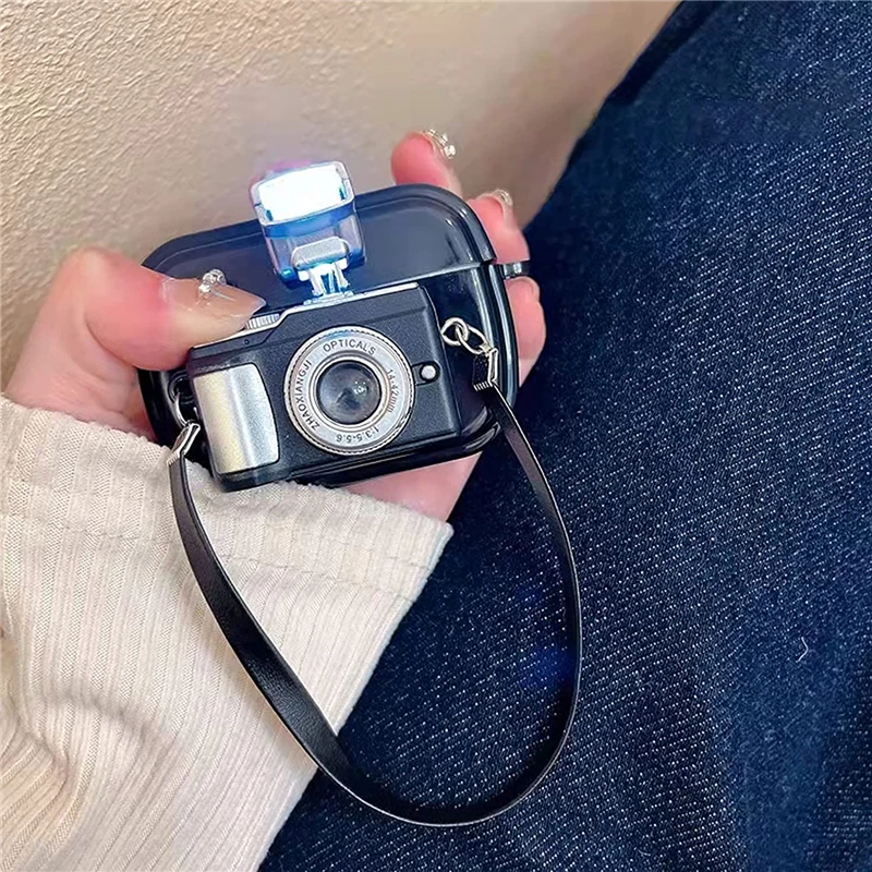 Soft Silicone Earphone Case with Strap and Protective Camera Cover