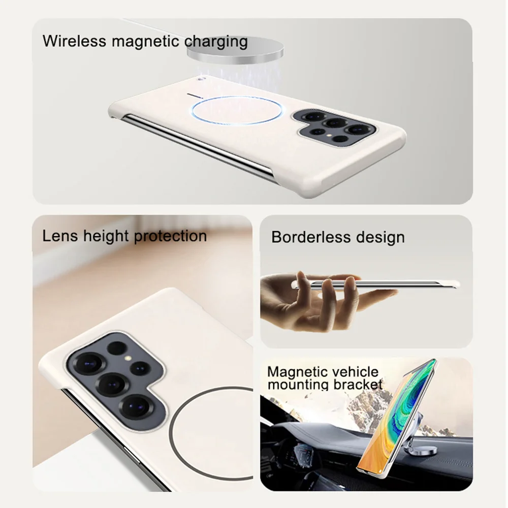 Ultra Slim Frameless Skin Feel Phone Case with Magsafe Magnetic Protection Cover