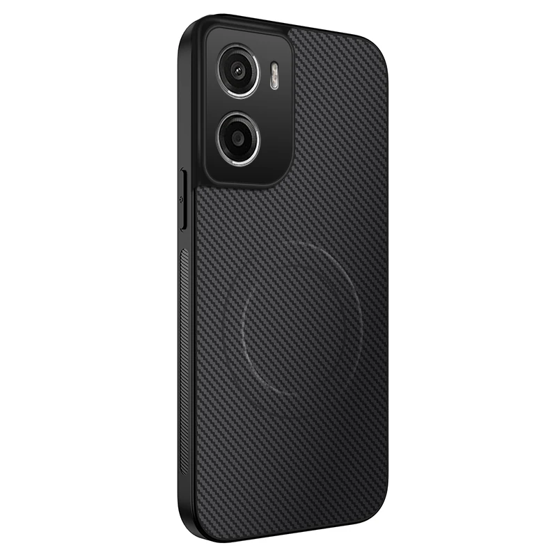 Carbon Fiber Texture Phone Case with MagSafe-Compatible Protective PC Back Cover