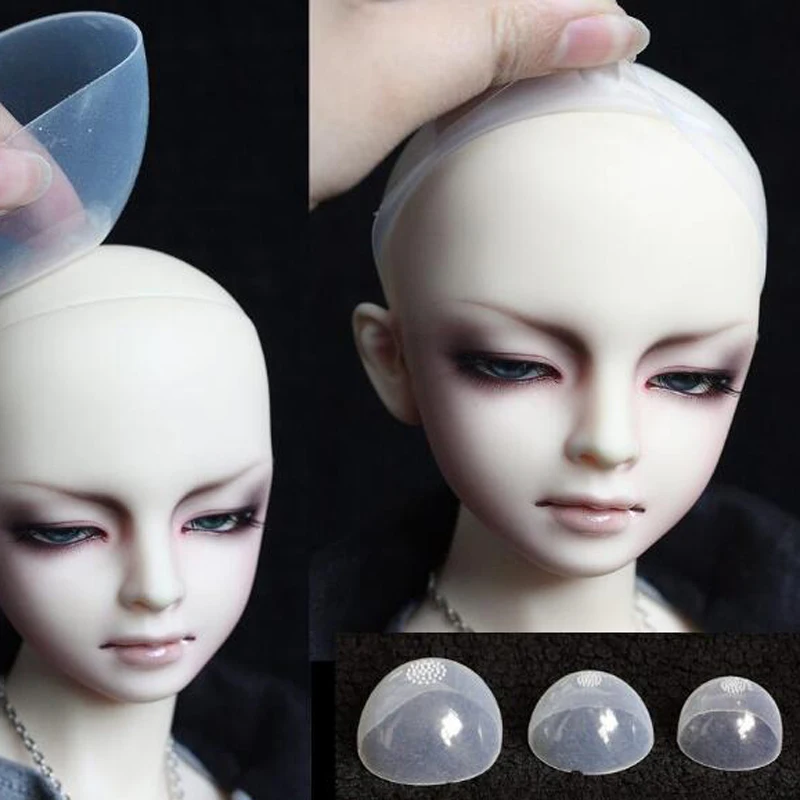 Doll wig headgear 1/3 1/4 1/6 1/12 BJD silicone headgear for BJD doll silica gel hair wigs cover 6 sizes for choose