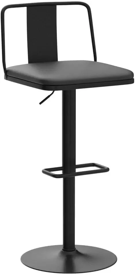 Raynesys Metal Swivel Barstools Set of 2,Enlarged PU Leather Seat with Metal Back, Adjustable from 24" to 33" for Counter Height 5