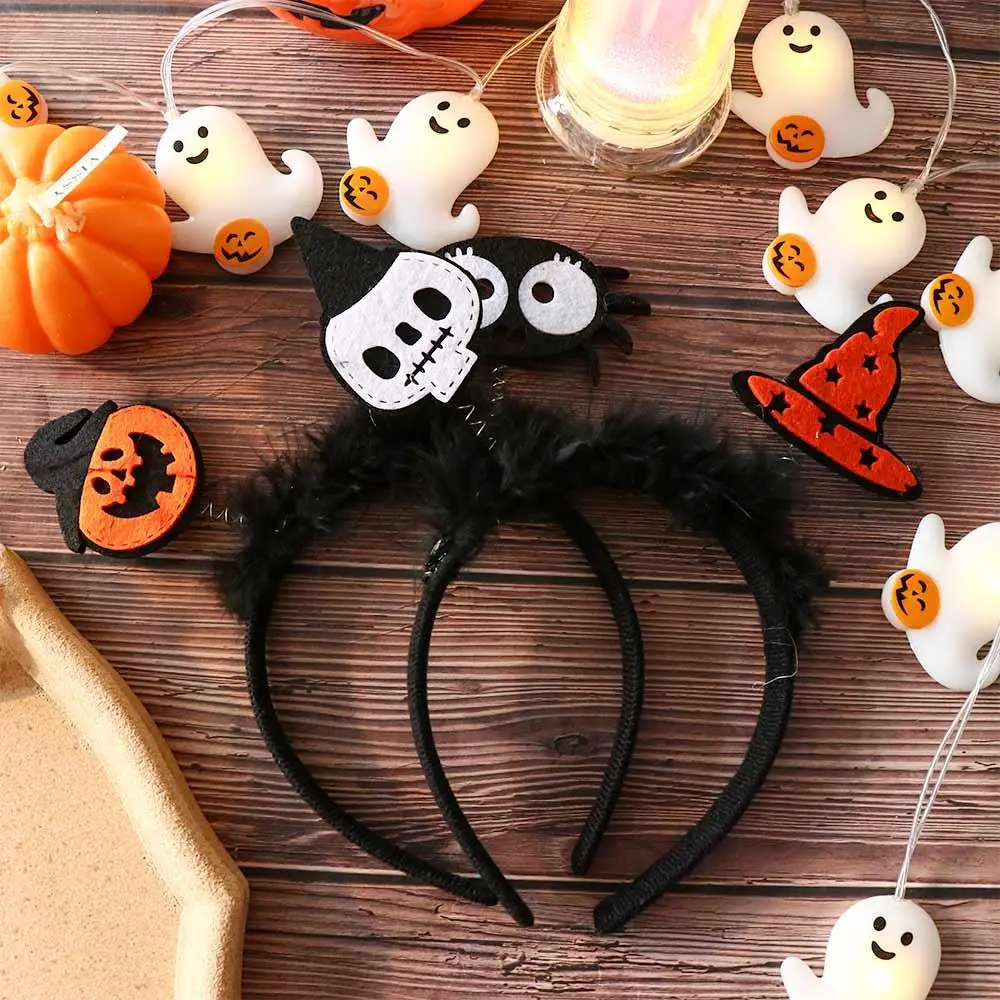Gift Cartoon Halloween Feather Headband Pumkin Spider Pumkin Hairband Hair Hoop Hairband Ghost Headband Girl