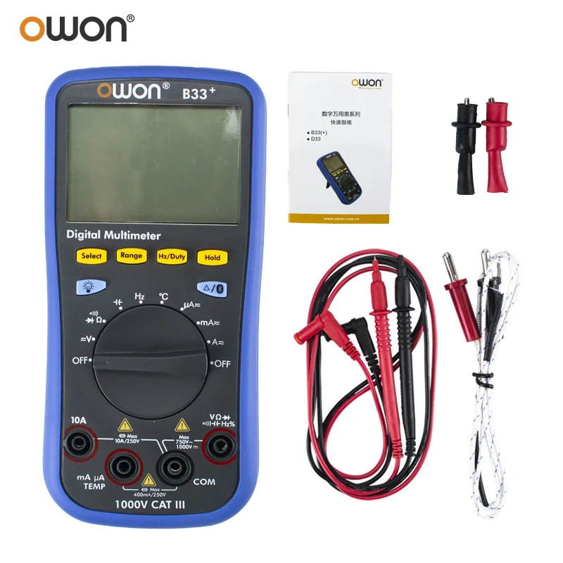 OWON B33+ D33 Multifunctional digital multimeter 3 in 1 datalogger+multimeter+temperature meter With Bluetooth Speech extract