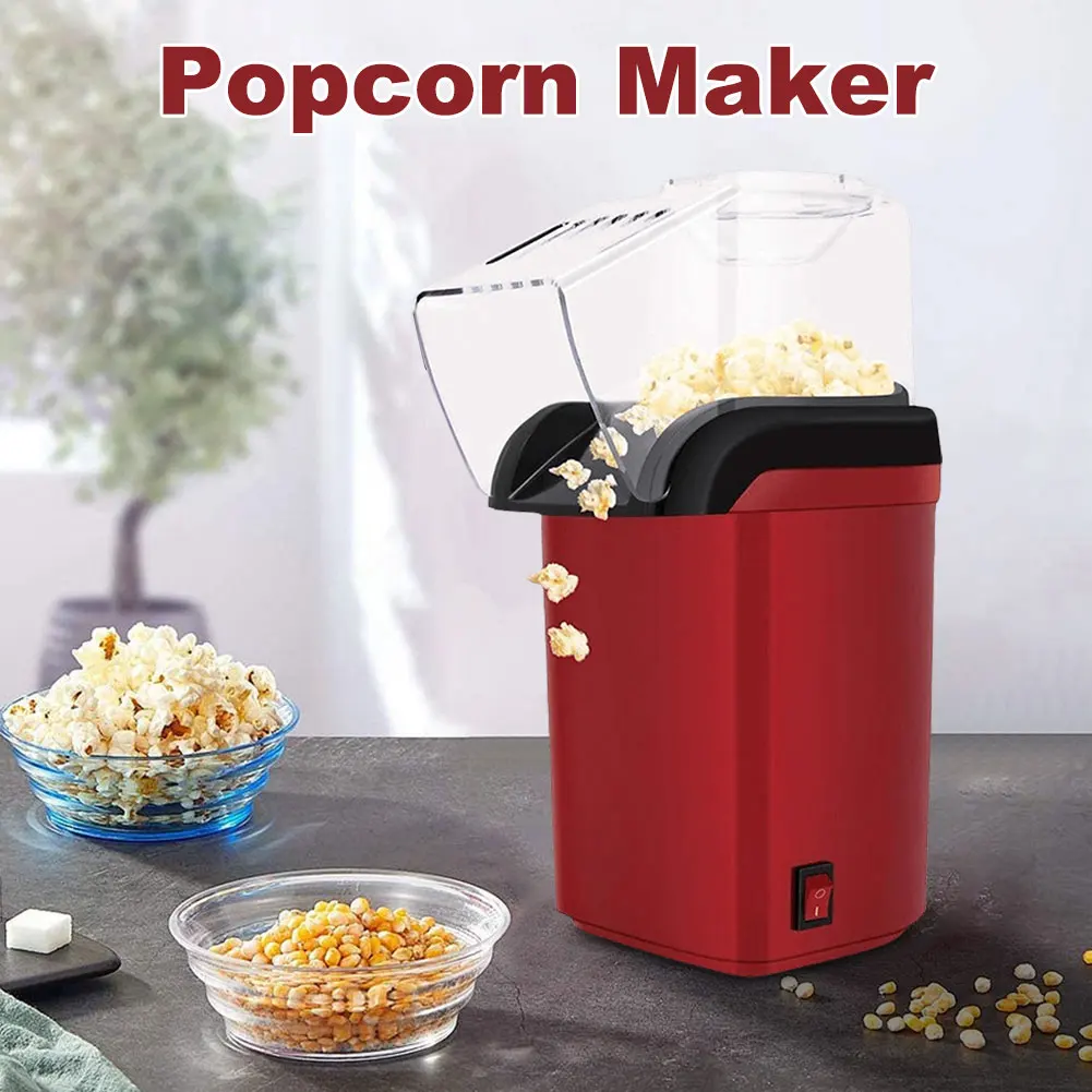 Popcorn Machine No Oil Fast Popping Maker High Popping Rate Fully Automatic Popcorn Machine Electric Air Popper for Home Kitchen