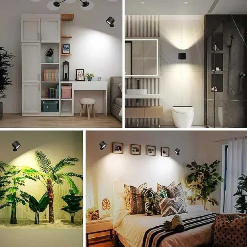 LED Wall Lamp Modern Magnetic Touch Rechargeable 360&deg; Rotation Wireless Remote Control Spotlight For Bedroom Living room decor