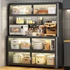 Multi-layer Microwave Ovens Pots Storage shelf Home Multi-functional Storage Cabinets Floor-standing Kitchen Cabinets Sideboard 3
