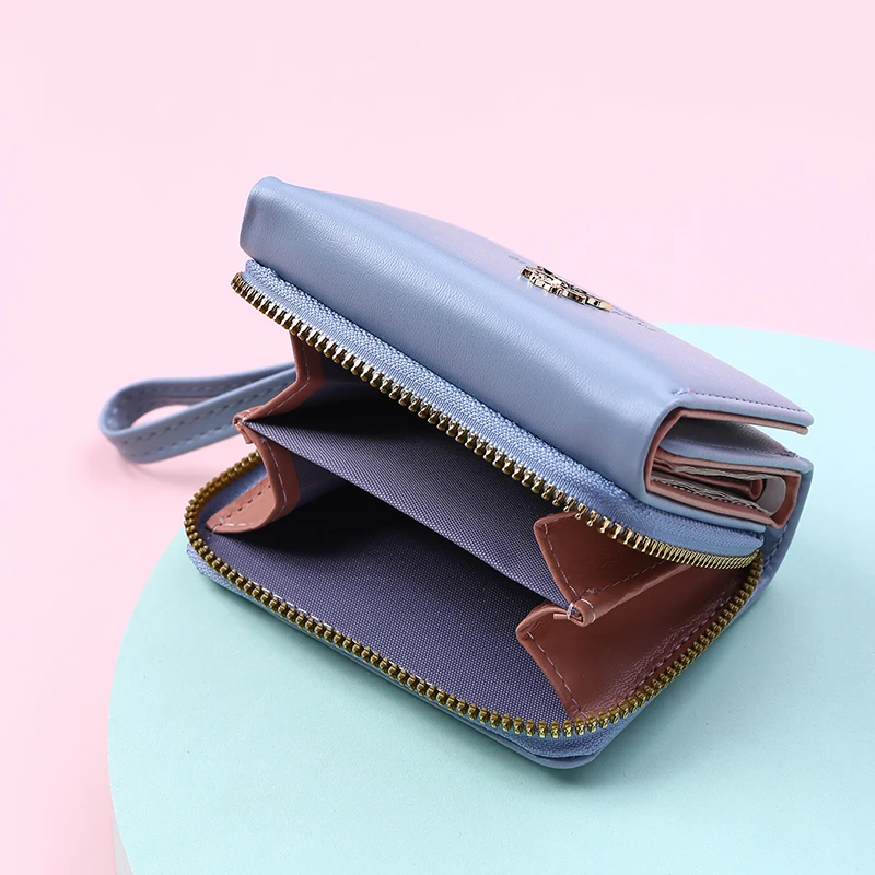 Luxury Brand Women's Small Wallet Female Card Holder Short Wallets with Coin Purse for Woman Ladies PU Leather Hasp Mini Clutch 4