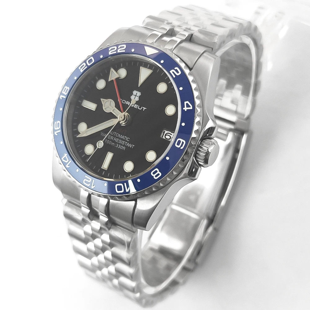 36mm Relogio Masculino Japan NH34 Movement Sterile Dial Sub Sapphire Crystal Automatic Men\'s Watch  Green Luminous
