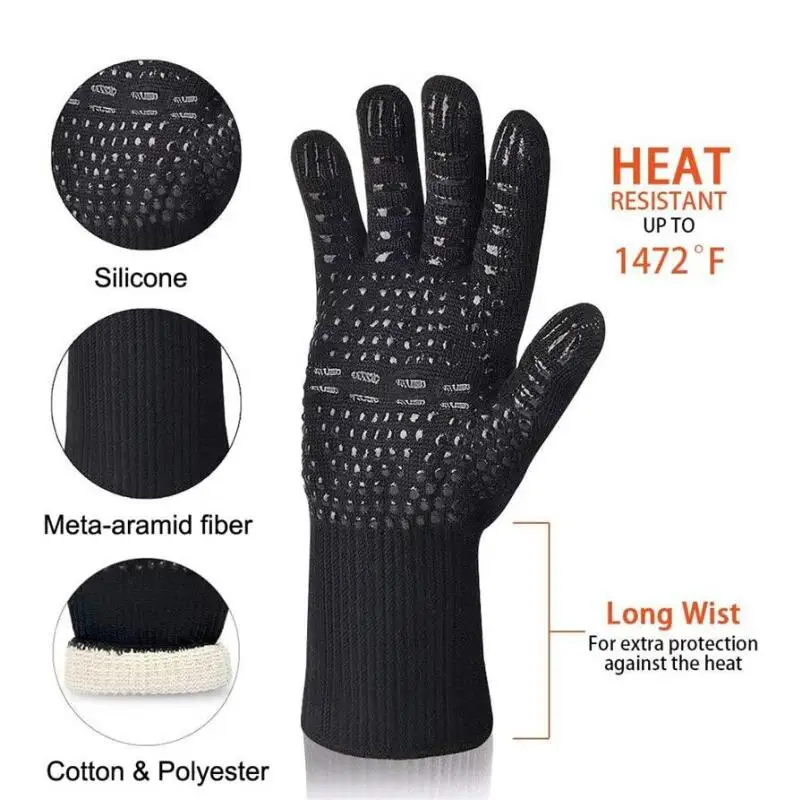 Silicone Kitchen Gloves for High Temperature BBQ