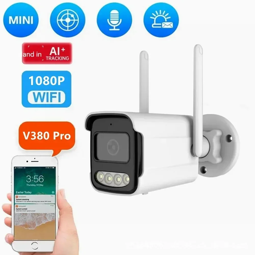 1080P Wifi IP Security Camera Outdoor ColorVu Night Vision Wireless CCTV Smart Camera 2 Way Audio TF card V380 Pro APP 3