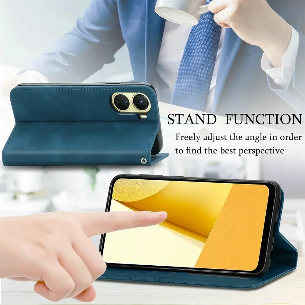 가죽 플립 펀다 부드러운 지갑 휴대폰 케이스, OPPO A96 A98 A 78 5G, A79 18 A57s A38 A76 77 S A57 A78 A17 A18 A58 A60 책 커버