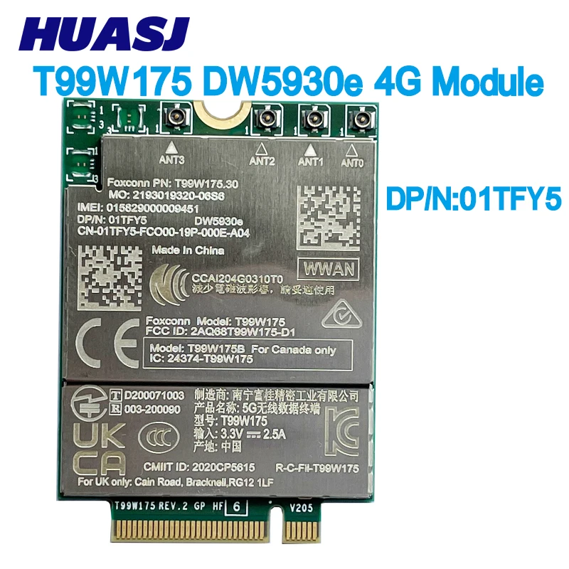 T99W175 DW5930e X55 5G Module DP/N 01TFY5 For Dell Laptop Latitude 5430 7330 7430 7760 9420 9520