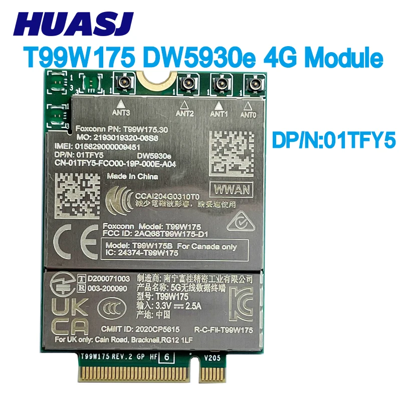 T99W175 Dw5930E X55 5G Modulo Dp/N 01 Tfy5 Per Dell Laptop Latitude 5430 7330 7430 7760 9420 9520