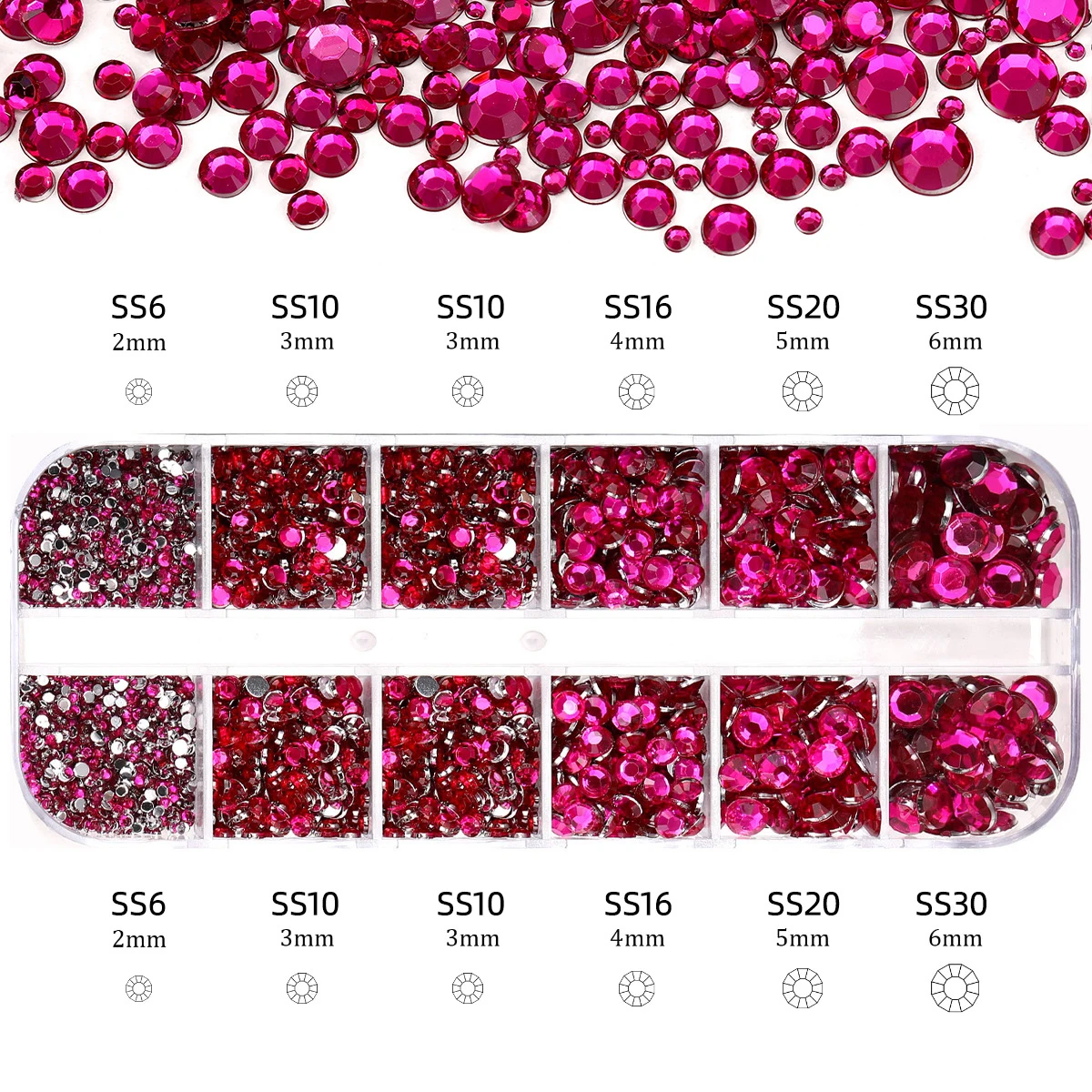 Deluxe Nail Art Rhinestones Kit with Storage Organizer for Stunning Holiday Designs