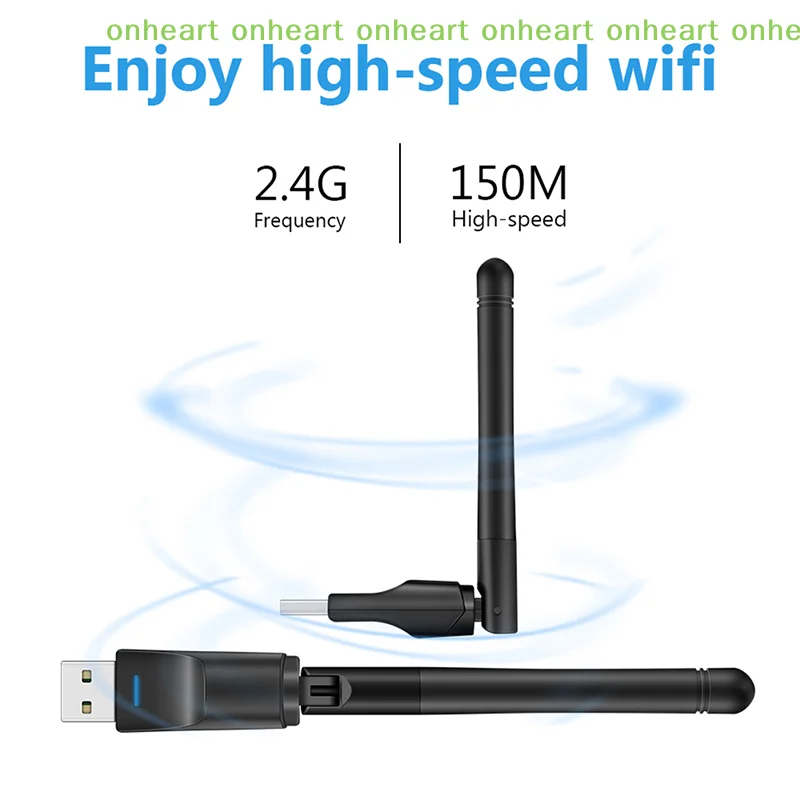 [C]MT7601 미니 USB WiFi 어댑터 150Mbps 무선 네트워크 카드 RTL8188 네트워크 카드 PC 데스크탑 노트북 2.4GHz용 Wi-Fi 수신기