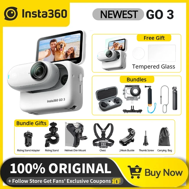 Insta360 go 3 32g 64GB 128g,小型アクションカメラ,スポーツvlog insta360 goo 3 32 64 128g