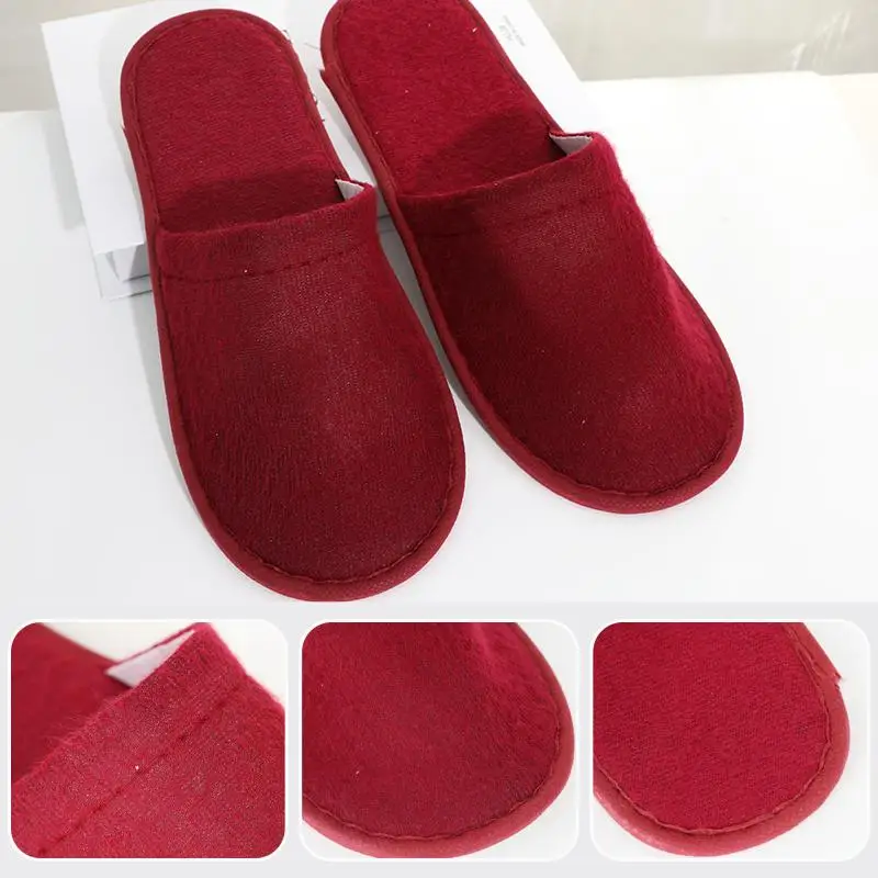 Women Indoor Slipper travel portable Spa Hotel Slipper Spring Summer shoes Woman House Flat Floor Soft Silent Slides for Bedroom 6