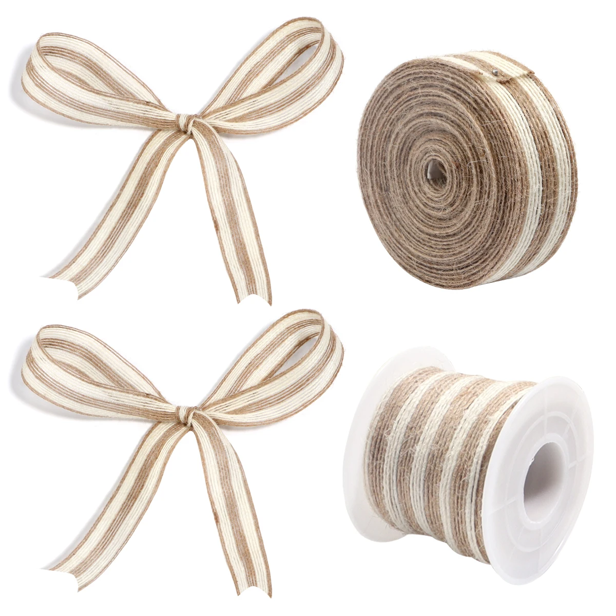1-10m/Lot White Edge Twine Jute Rope Natural Jute Burlap Ribbon For Wedding Party Decoration Christmas DIY Gift Packing Webbing