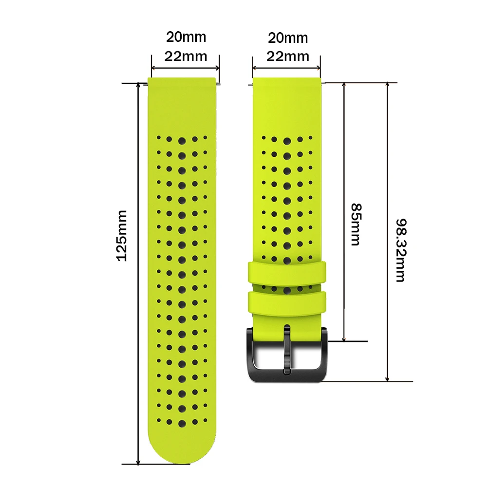Premium Sport Silicone Watch Band - 22mm/20mm Adjustable Bracelet