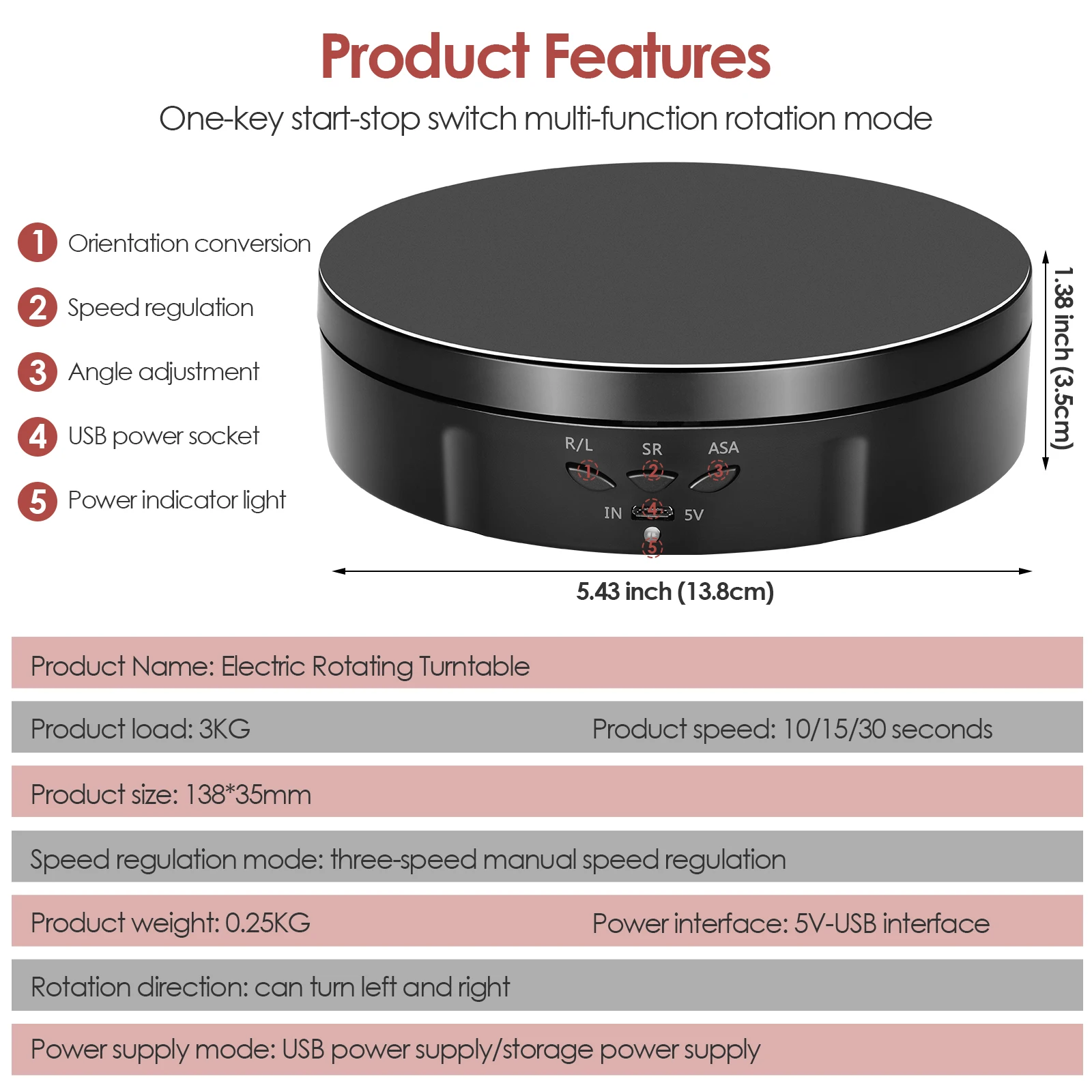 Electric Rotating Display Stand, Rotating Table Photography