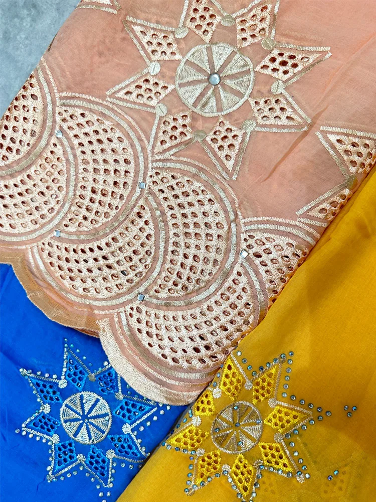 Luxury Scarf High Quality 100% Cotton Dubai African Women Islamic Scarf LOVE pattern Embroidery Chemical Lace Scarf 2 color