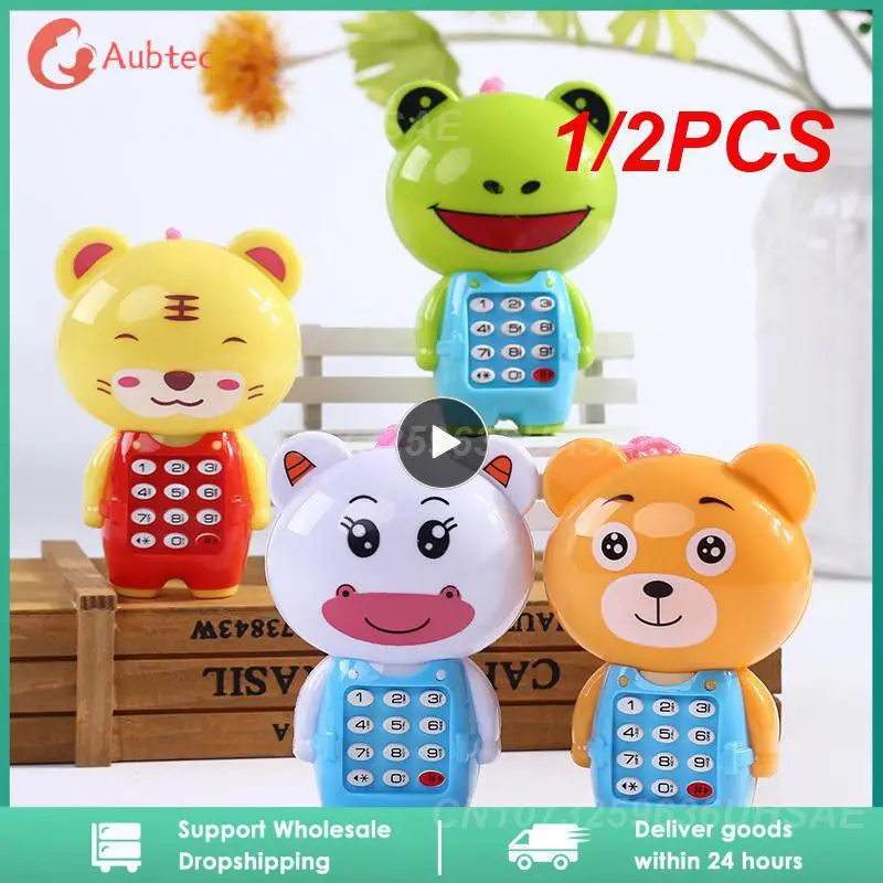 

1/2PCS New Electronic Toy Phone Musical Mini Cute Children Toy Early Education Cartoon Mobile Phone Telephone Cellphone Baby