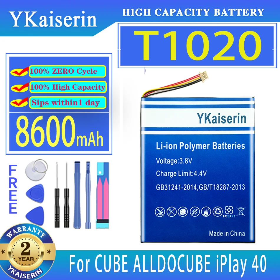 

YKaiserin Battery T1020 8600mAh For CUBE ALLDOCUBE iPlay40 iPlay 40 Tablet PC Batteries