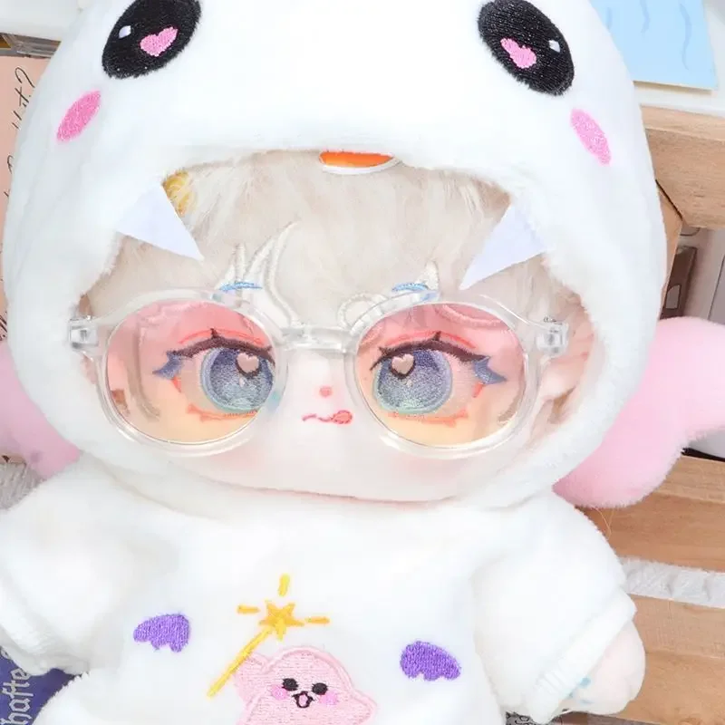 Cotton doll accessories glasses 20cm, black framed transparent glasses for cartoon dolls 2