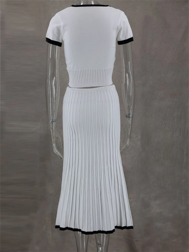 Wmstar Two Piece Sets Women Wholesale Dress Sets Elegant Summer Casual Zipper Top Fashionable for Commuting Matching Suit 2025