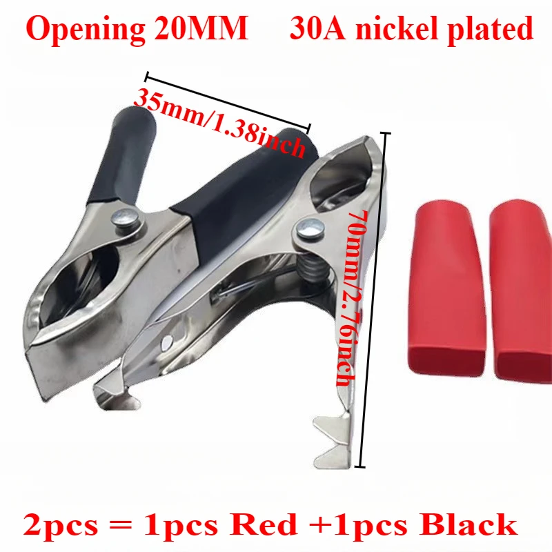 30A Electrical Alligator Clips car Battery Clamps For Car Test Probe Crocodile Clip Connector Electrical DIY Tools 70mm Length