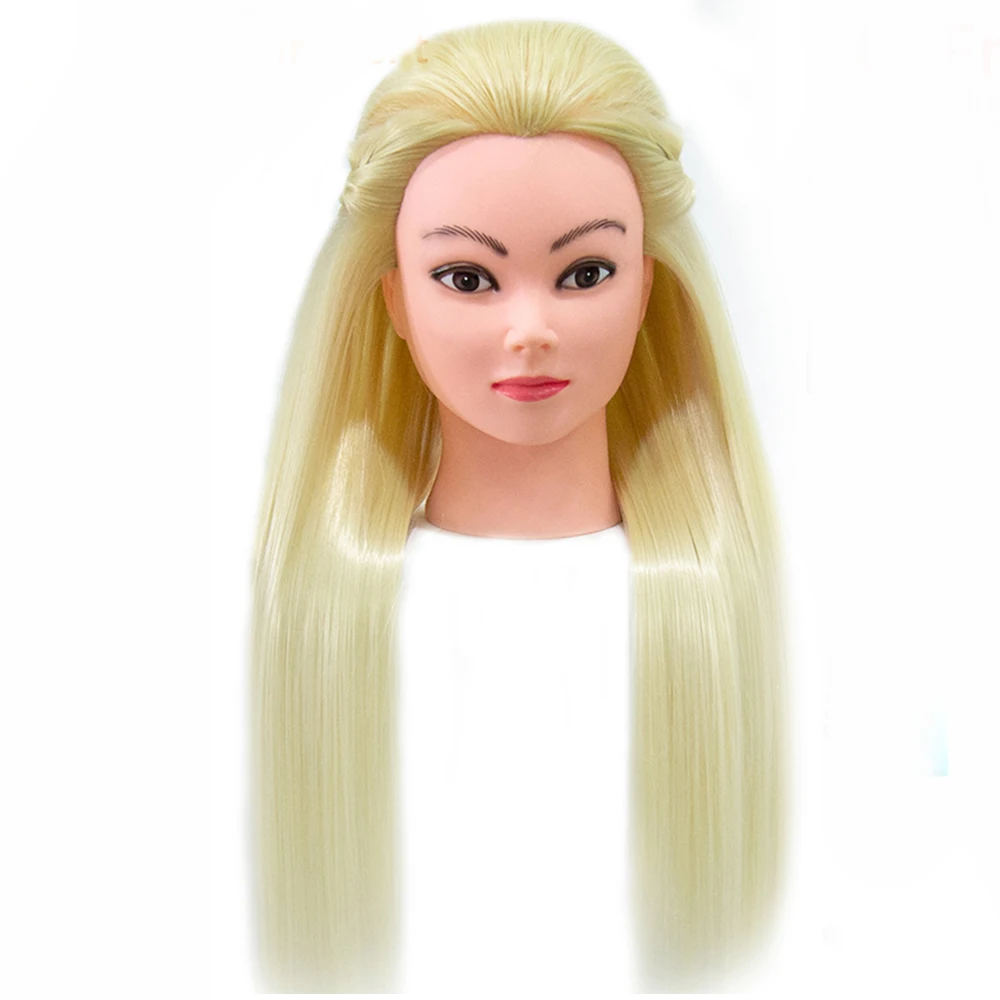 70cm100% Sentetik Elyaf Saç Kuaförlük Bebek Manken Kafaları Profesyonel Uygulama Saç Modelleri Brading Kukla Bebek Ücretsiz Hediye