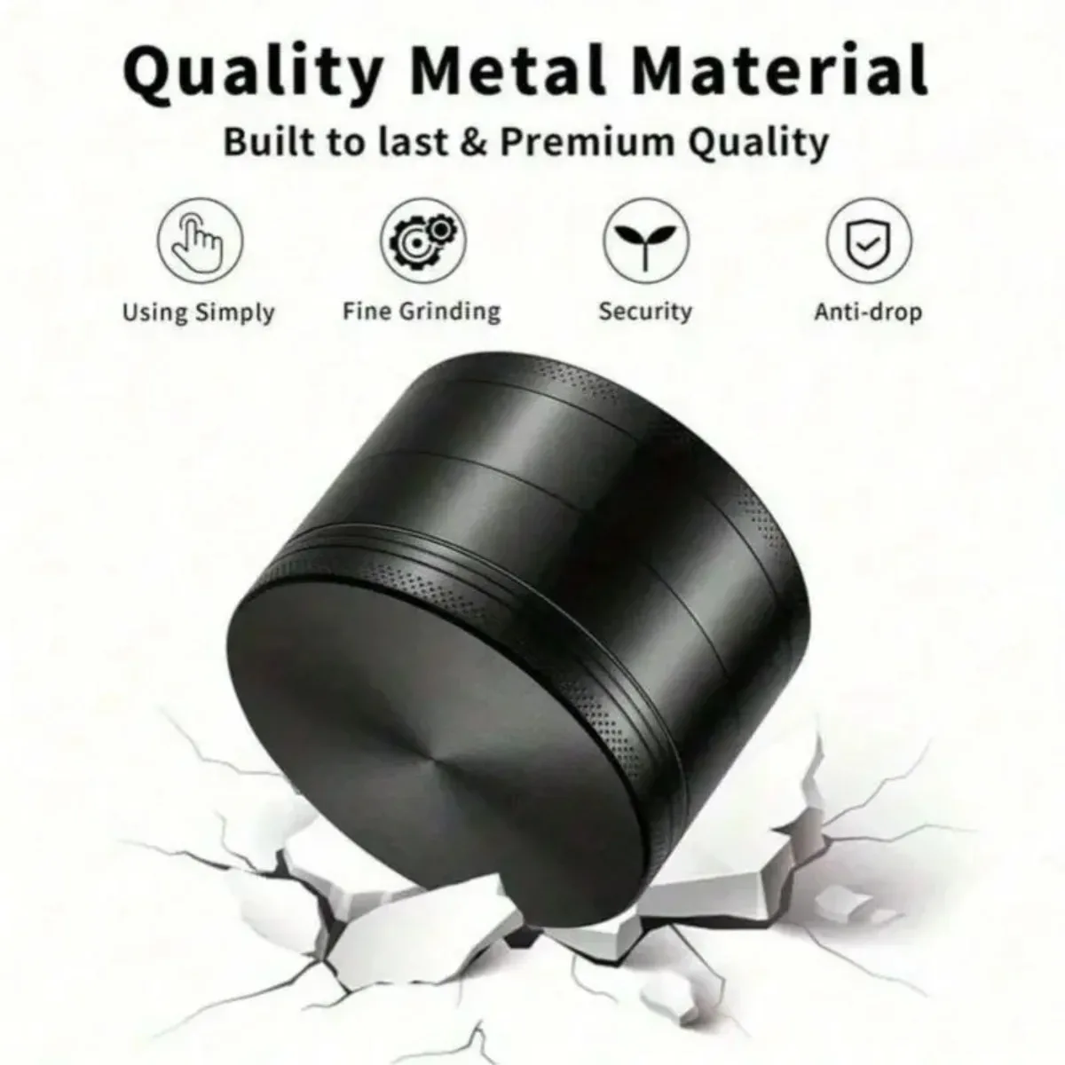 1.6/2inch Metal Herb Grinder 4-layer Manual Spice Mill Pepper Crusher Mortar Tobacco Raw Grass Grinder Smoking Cigarette Tool