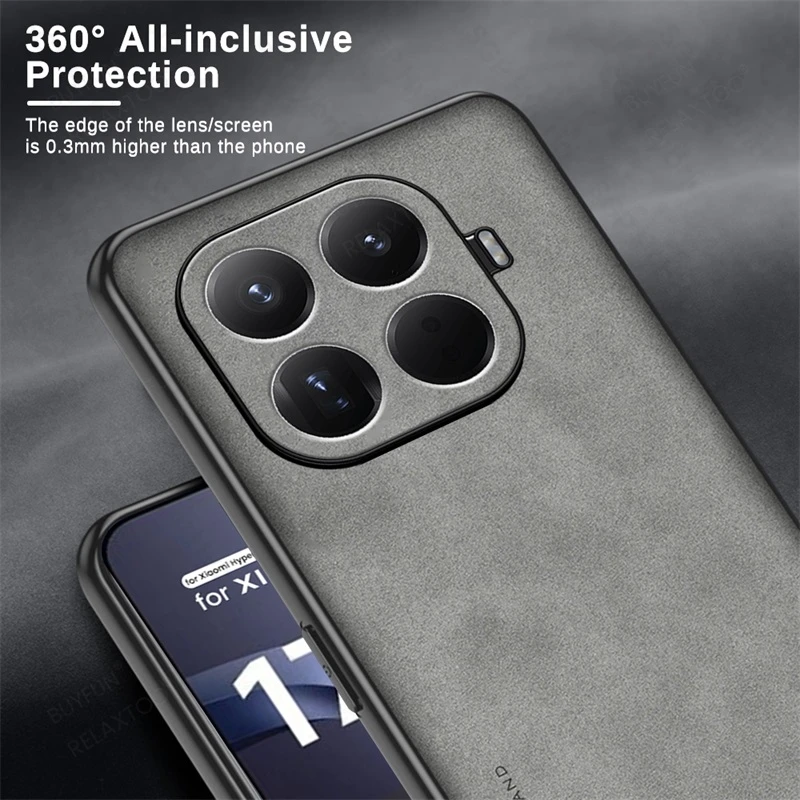 Luxury Sheepskin Leather Back Cover with Soft Silicone Edge - Shockproof Case