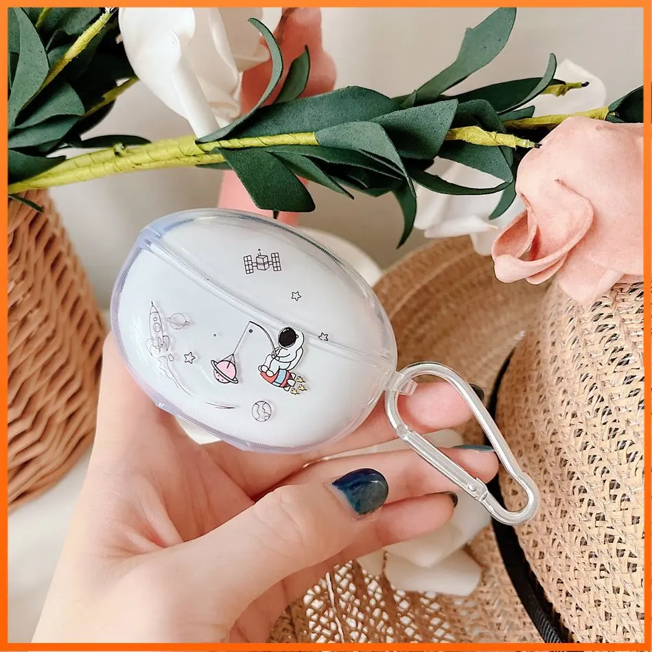 Per Xiaomi Redmi Buds 3 Lite / Buds4 Pro Custodia Cartoon Astronaut /Flower Custodia Protettiva Per Auricolari Bluetooth Trasparente In Silicone