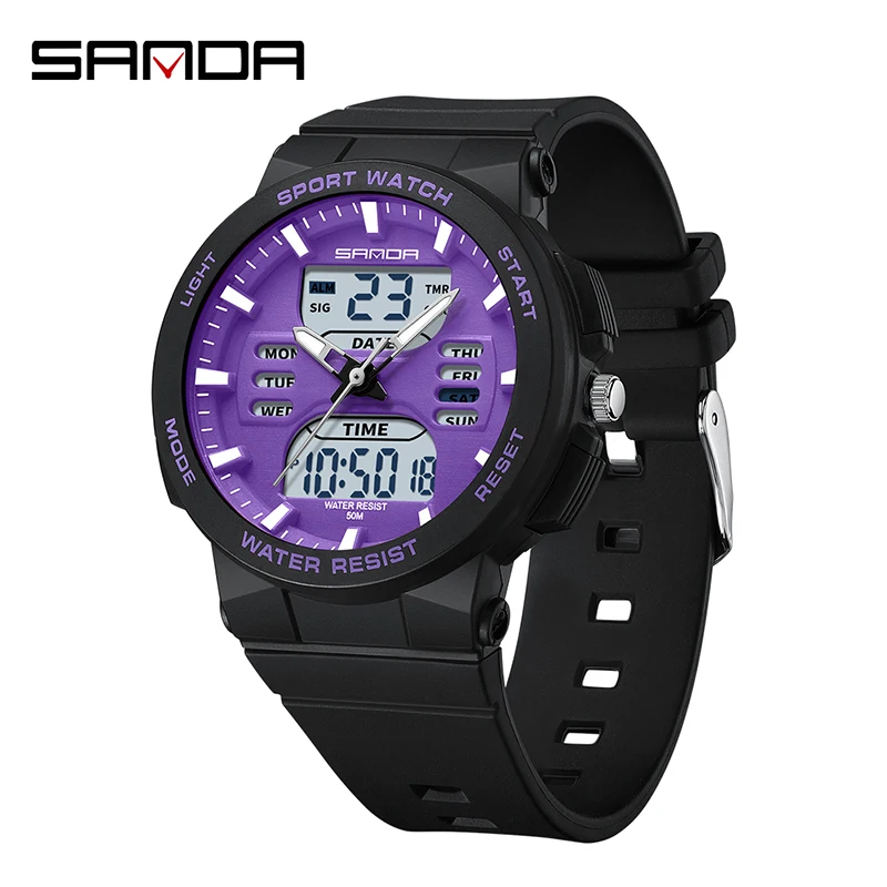 SANDA Women's Fashion LED Digital Sport Watch - Waterproof Casual Quartz Timepiece