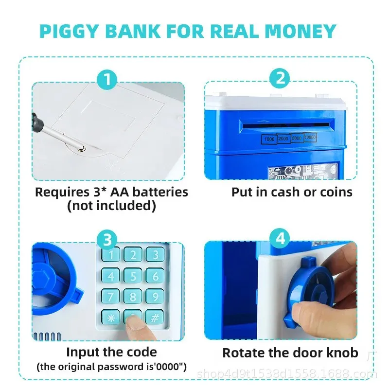 Mini Cross-Border Children's Safe Box Small Change Storage Canister Early Education Anti-Theft Fingerprint Password