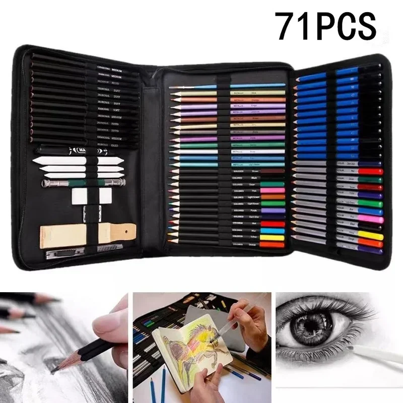 

72 Pieces Professional Color Lead Painting Set New Sketch Brush Kit Easy and Quick To Use for Beginner Artists In Fine Art