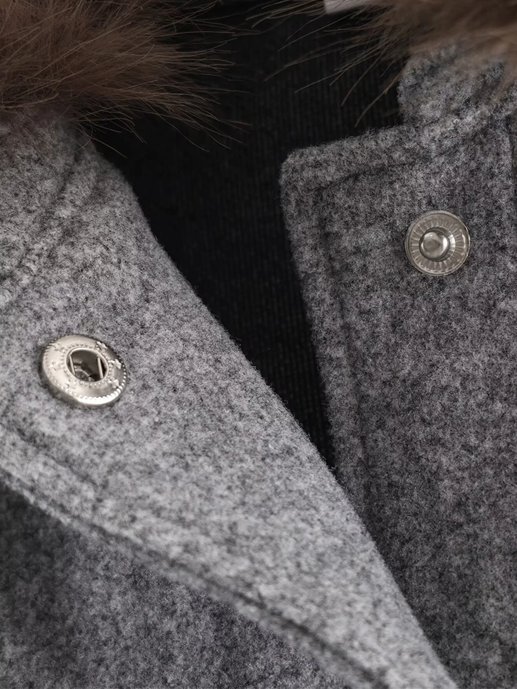 Chic Elegant Faux Fur Collar Women's Coat Single Breasted Winter Jackets Women 2025 Autumn Street Casual Lady New Outerwear ﻿