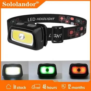 미니 헤드 램프 1000 루멘 R5 COB LED 방수 IPX4 AAA 헤드 라이트 레드 그린 6 모드 스트로브 헤드 램프 라이트 플래시 라이트 토치
