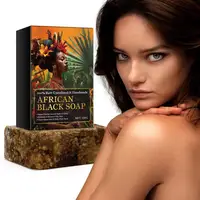 Savon noir africain nettoyage en profondeur exfoliant visage hydratant peau lissant visage corps savon savon nourrissant et revitalisant 5