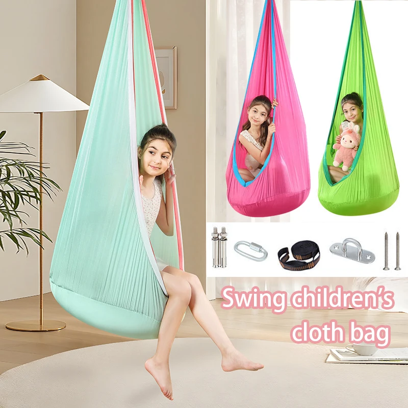 Kids Pod Swing Seat Hammock Chair Durable Children's Outdoor Patio Swing Folding Hanging Hammock Chair for Garden Dropshipping