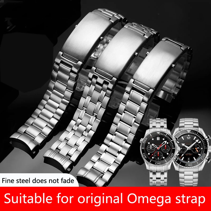 

High Quality Solid Stainless Steel Watch Strap For Omega Watch Band Seahorse Super Series Men's Bracelet 18mm 20mm 22mm