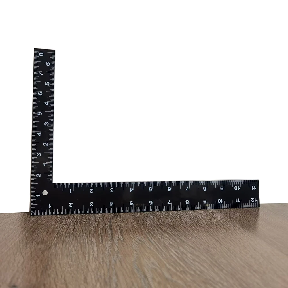 직각 눈금자 금속 L 눈금자 검은 목수 프레임 8X12 인치 Leathercraft 스테인레스 스틸 금속 사각형 DIY 가죽