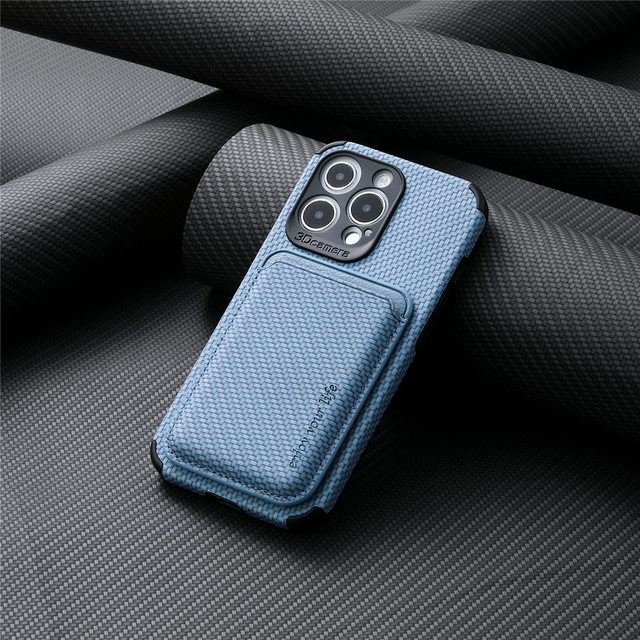 suitable for iPhone13Pro mobile phone case back sticker Magsafe magnetic card bag fiber pattern Apple 12 card sleeve